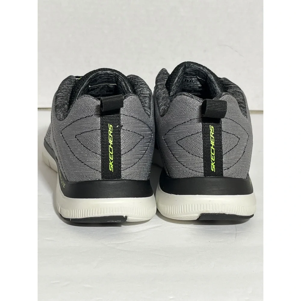 Skechers Mens Lite-Weight Dual-Lite Gray Black Sneakers 52185‎ LGBK Mens 8